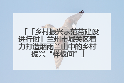 「乡村振兴示范带建设进行时」兰州市城关区着力打造烟雨兰山中的乡村振兴“样板间”