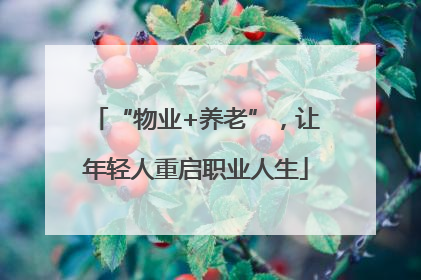 “物业+养老”，让年轻人重启职业人生