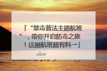 “禁毒普法主题航班”，带你开启防毒之旅！这趟航班超有料→