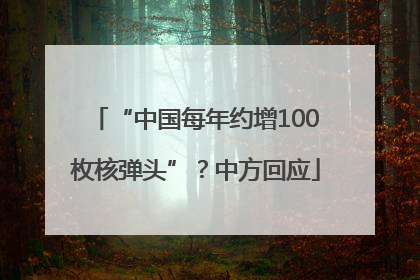 “中国每年约增100枚核弹头”？中方回应