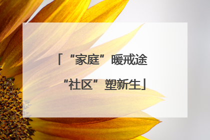 “家庭”暖戒途 “社区”塑新生