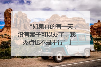 “如果真的有一天，没有案子可以办了，我秃点也不是不行”