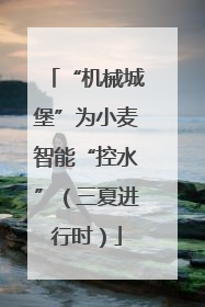 “机械城堡”为小麦智能“控水”（三夏进行时）