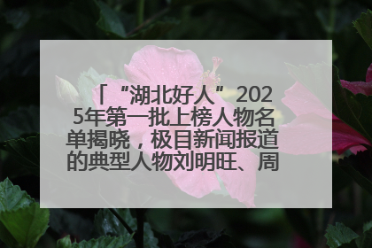 “湖北好人”2025年第一批上榜人物名单揭晓，极目新闻报道的典型人物刘明旺、周亮亮榜上有名