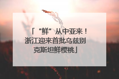“鲜”从中亚来！浙江迎来首批乌兹别克斯坦鲜樱桃