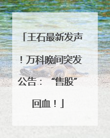 王石最新发声！万科晚间突发公告：“售股”回血！