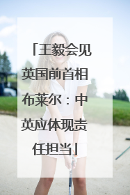 王毅会见英国前首相布莱尔：中英应体现责任担当