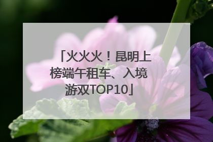 火火火！昆明上榜端午租车、入境游双TOP10