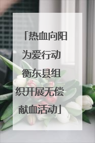 热血向阳 为爱行动 衡东县组织开展无偿献血活动