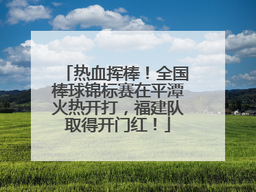 热血挥棒！全国棒球锦标赛在平潭火热开打，福建队取得开门红！