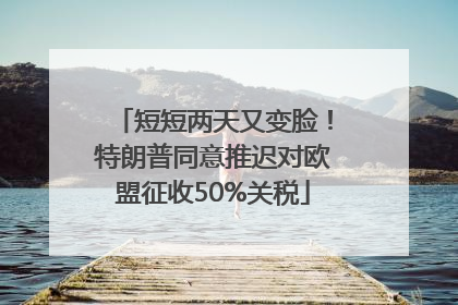 短短两天又变脸！特朗普同意推迟对欧盟征收50%关税
