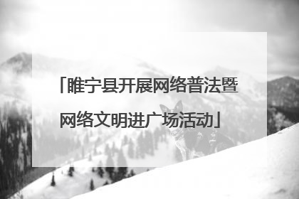 睢宁县开展网络普法暨网络文明进广场活动