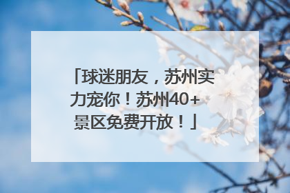 球迷朋友，苏州实力宠你！苏州40+景区免费开放！