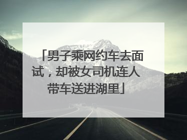 男子乘网约车去面试，却被女司机连人带车送进湖里