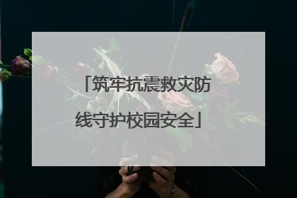 筑牢抗震救灾防线守护校园安全