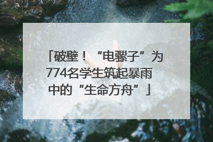 破壁！“电骡子”为774名学生筑起暴雨中的“生命方舟”