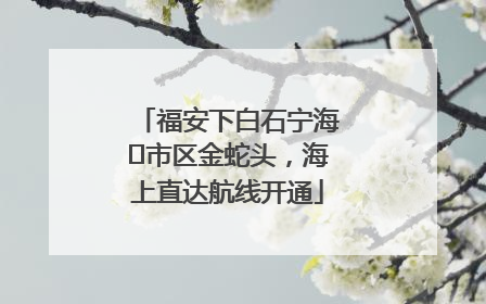 福安下白石宁海⇆市区金蛇头，海上直达航线开通