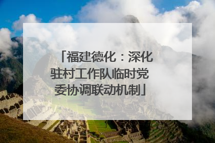 福建德化：深化驻村工作队临时党委协调联动机制