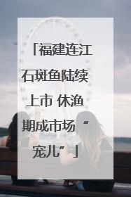 福建连江石斑鱼陆续上市 休渔期成市场“宠儿”