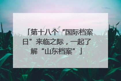 第十八个“国际档案日”来临之际，一起了解“山东档案”