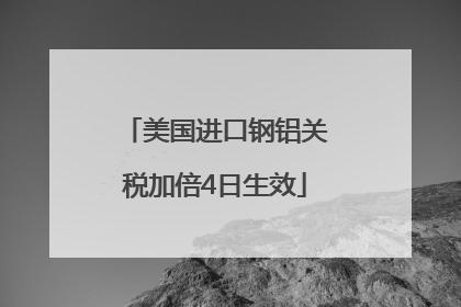 美国进口钢铝关税加倍4日生效