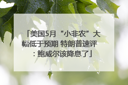 美国5月“小非农”大幅低于预期 特朗普速评：鲍威尔该降息了