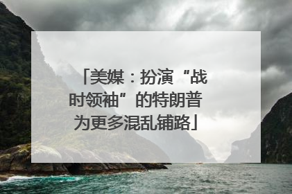 美媒：扮演“战时领袖”的特朗普为更多混乱铺路