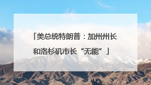 美总统特朗普：加州州长和洛杉矶市长“无能”