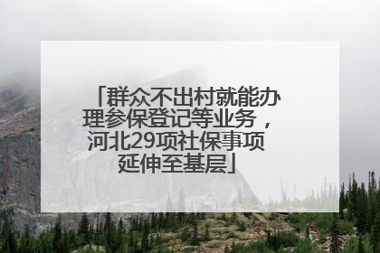 群众不出村就能办理参保登记等业务，河北29项社保事项延伸至基层