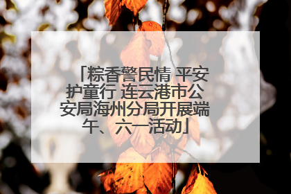 粽香警民情 平安护童行 连云港市公安局海州分局开展端午、六一活动
