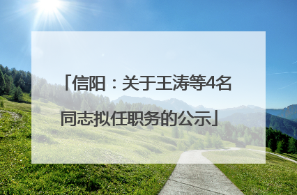 信阳：关于王涛等4名同志拟任职务的公示