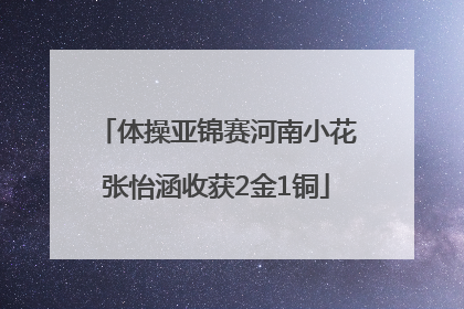 体操亚锦赛河南小花张怡涵收获2金1铜