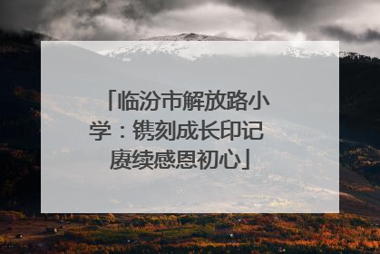 临汾市解放路小学：镌刻成长印记 赓续感恩初心
