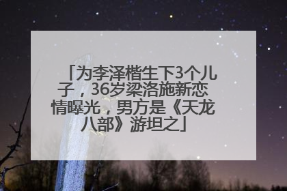 为李泽楷生下3个儿子，36岁梁洛施新恋情曝光，男方是《天龙八部》游坦之