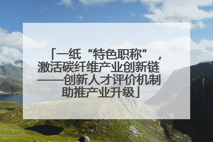 一纸“特色职称”，激活碳纤维产业创新链——创新人才评价机制 助推产业升级
