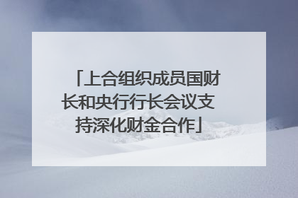 上合组织成员国财长和央行行长会议支持深化财金合作