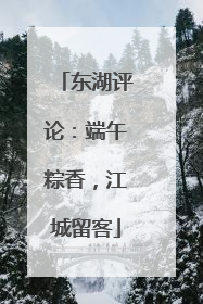 东湖评论：端午粽香，江城留客