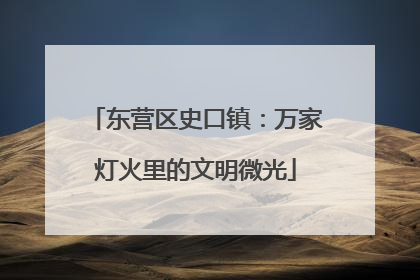 东营区史口镇：万家灯火里的文明微光