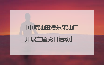 中原油田濮东采油厂开展主题党日活动