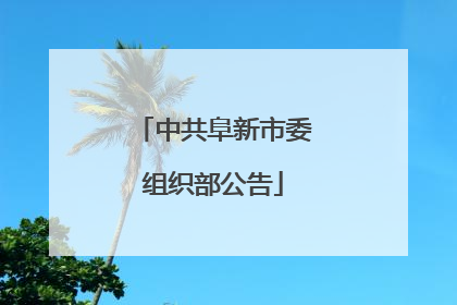 中共阜新市委组织部公告