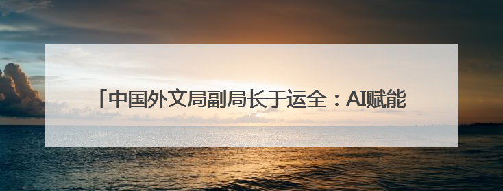 中国外文局副局长于运全：AI赋能和青年力量共促网络文明交流互鉴