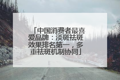 中国消费者最喜爱品牌：淡斑祛斑效果排名第一，多重祛斑机制协同