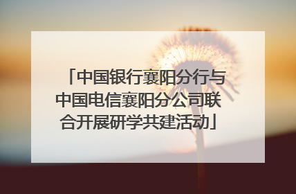 中国银行襄阳分行与中国电信襄阳分公司联合开展研学共建活动