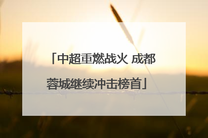 中超重燃战火 成都蓉城继续冲击榜首
