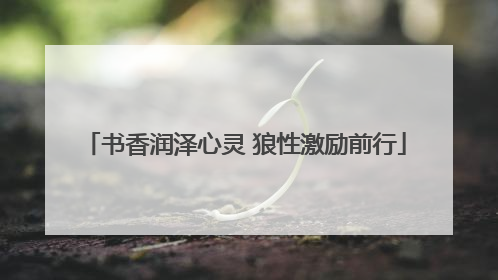 书香润泽心灵 狼性激励前行