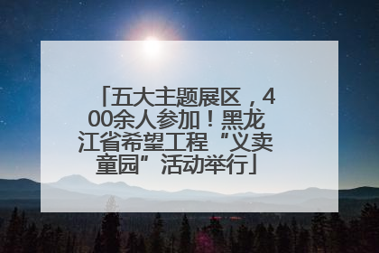 五大主题展区，400余人参加！黑龙江省希望工程“义卖童园”活动举行