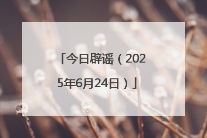 今日辟谣（2025年6月24日）