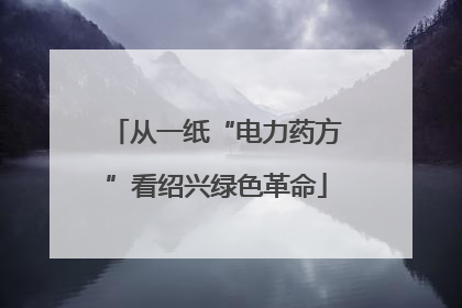 从一纸“电力药方”看绍兴绿色革命