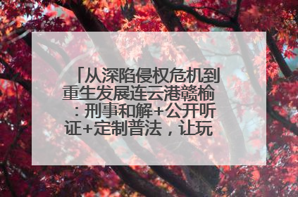 从深陷侵权危机到重生发展连云港赣榆：刑事和解+公开听证+定制普法，让玩具公司回到正轨