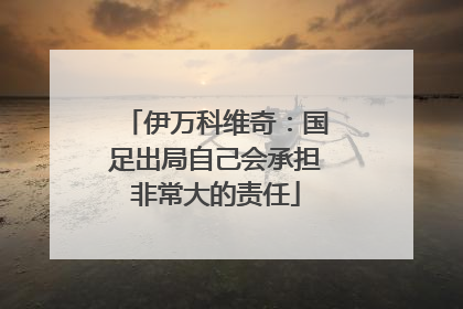 伊万科维奇：国足出局自己会承担非常大的责任